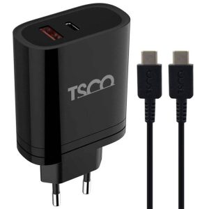 شارژر  فست شارژ TSCO TTC 66 2Port QC3.0 PD 3A 38W Type-C