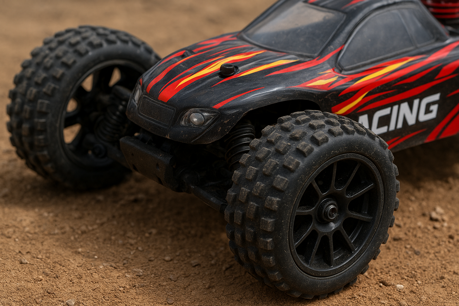 لاستیک عاجدار و بدنه مقاوم ماشین کنترلی برای مسیرهای ناهموار